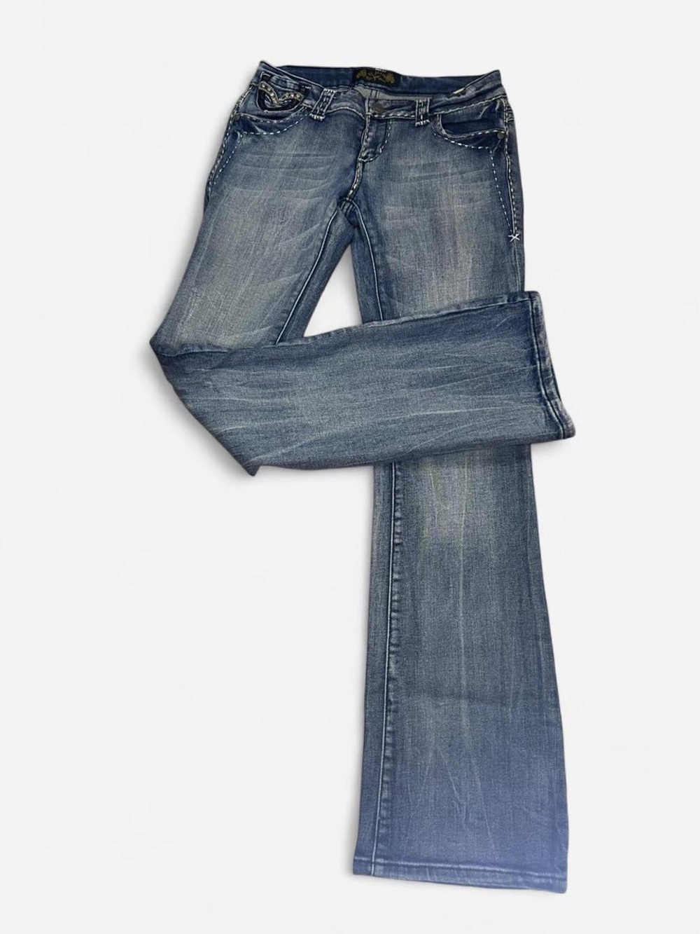Vintage Virgin Only Women’s Blue Denim Jeans - 2000s Low Rise Flare Fit